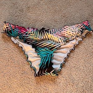 Palm Leaf Scrunch Bikini Bottoms